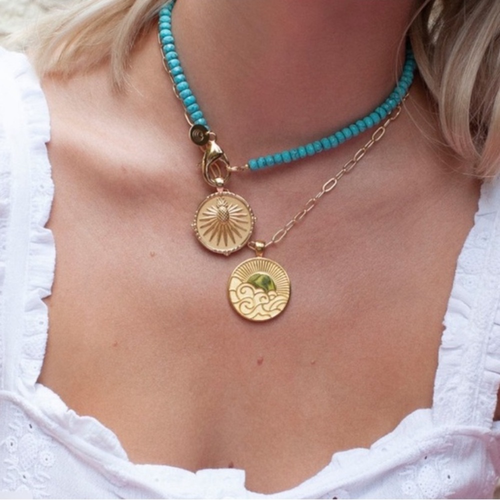 Jane Win turquoise beaded necklace